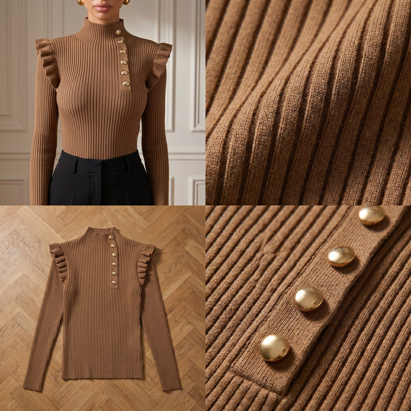 Zelie | Elegante Geribbelde Coltrui
